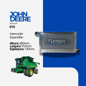 Intercooler John Deere STS em alumínio expandido fabricado pela Futura Radiadores.