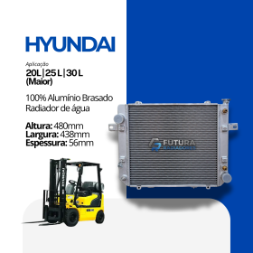 Detalhe da colmeia de 56mm de espessura do radiador 100% alumínio brasado para Hyundai.