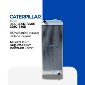 Radiador água Caterpillar 320D em 100% alumínio brasado fabricado pela Futura Radiadores.