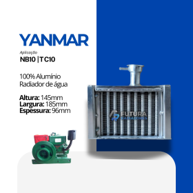 Radiador água Yanmar NB10 em 100% alumínio fabricado pela Futura Radiadores.