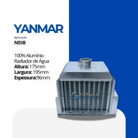 Radiador água Yanmar NS18 em 100% alumínio fabricado pela Futura Radiadores.
