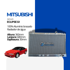 Radiador de água em alumínio com solda TIG para Mitsubishi Eclipse G1 fabricado pela Futura Radiadores.