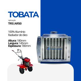 Radiador de óleo em 100% alumínio para microtrator TR5 e AR50 fabricado pela Futura Radiadores.